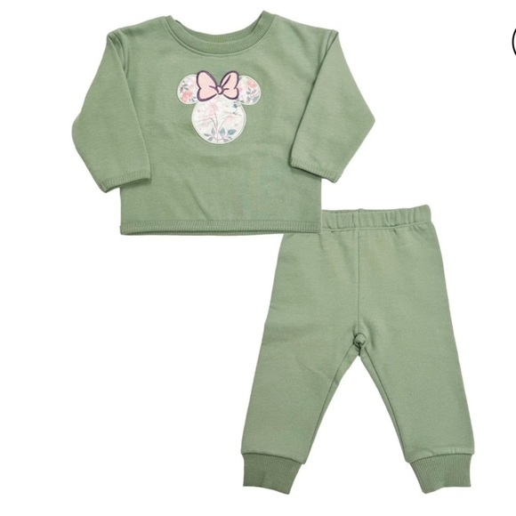 Disney Infant Girls 2 Piece Sage Minnie Flower Set Size 3-6 Months - Picture 1 of 8